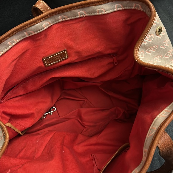 Dooney & Bourke grey and hot pink Monogram Tote Bag - Picture 2 of 4